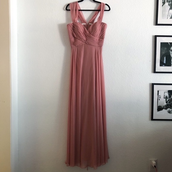Dessy Collection Dress 2970 Chiffon Sweetheart Maxi Bridesmaid Dress - Picture 7 of 14